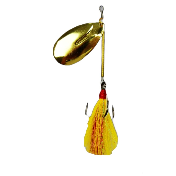 LFT Classic Bucktail Spinner (5) Gold Blade - Yellow/Red Tail